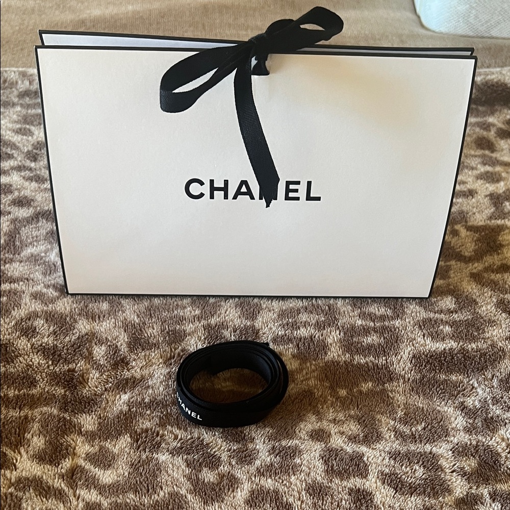 Chanel White Bag with Black Ribbon